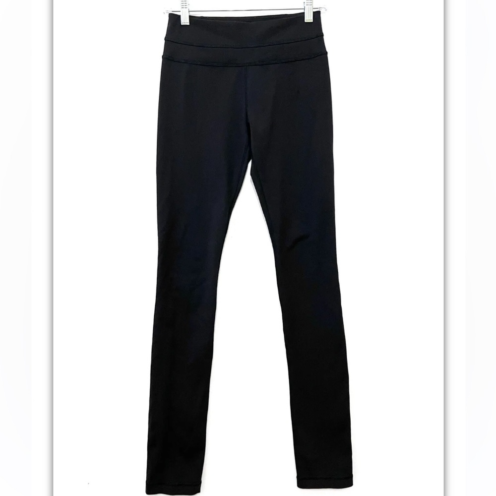 Lululemon Groove Pant Sz 4 Mid Rise Full Length Straight Leg Black Leggings